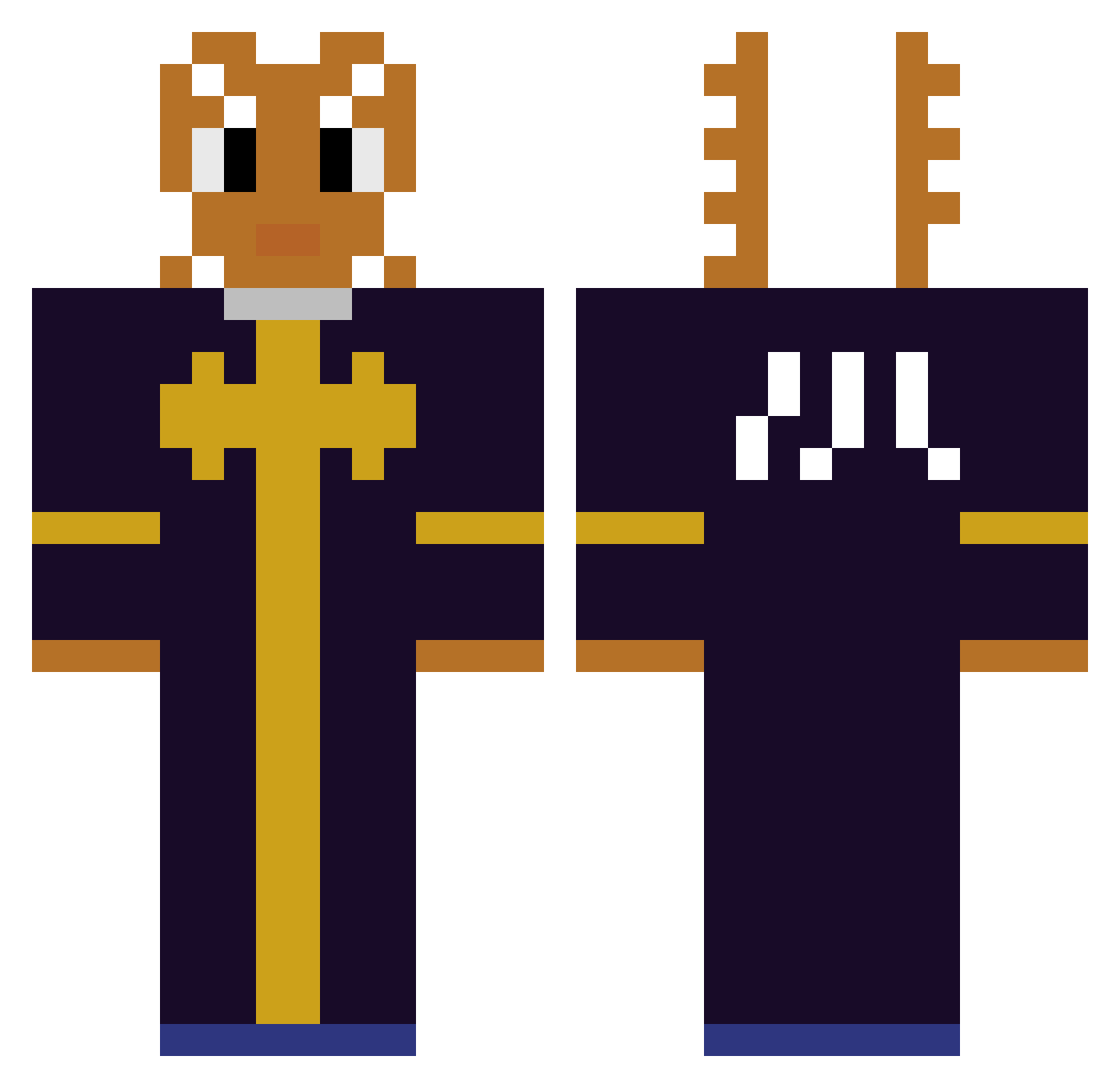 Cntrll Minecraft skin, front and back view