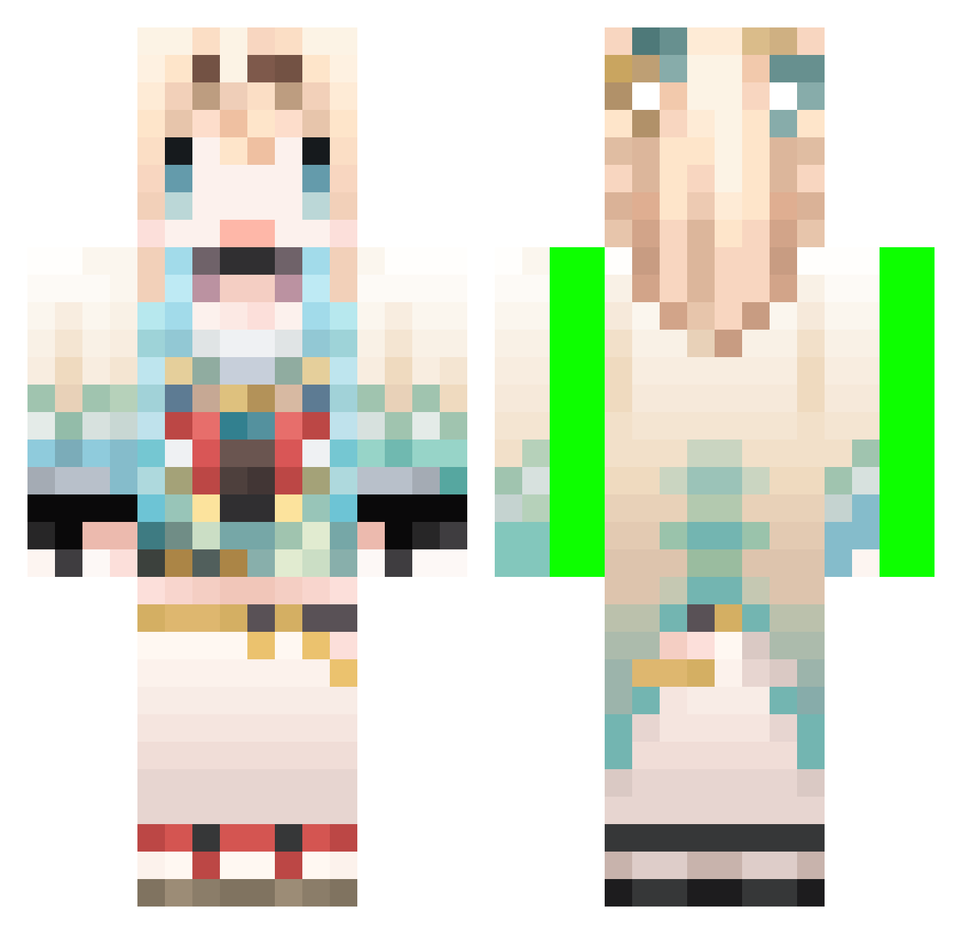SHIN0202 Minecraft skin, front and back view