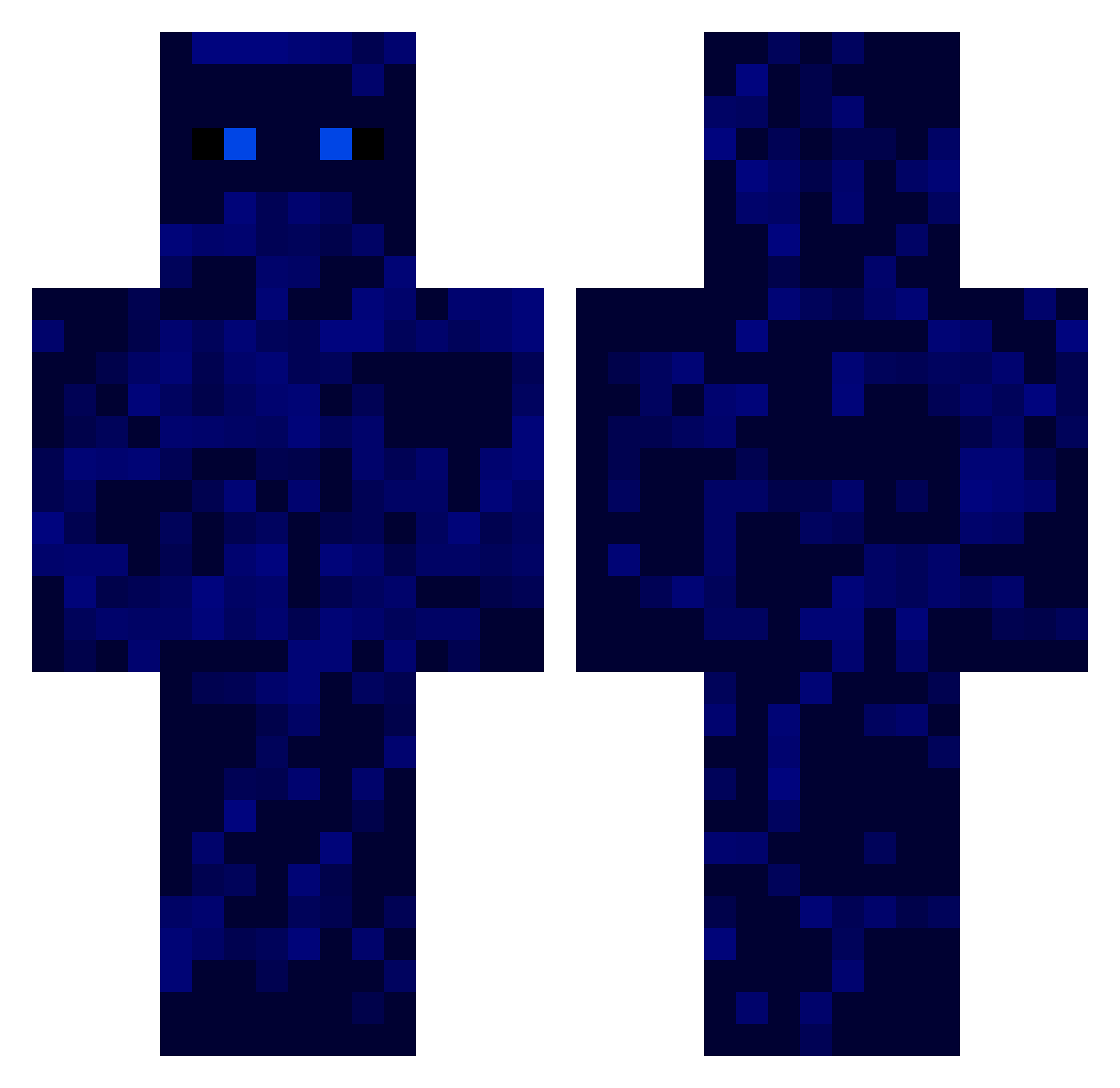 MuffinDNB Minecraft skin, front and back view