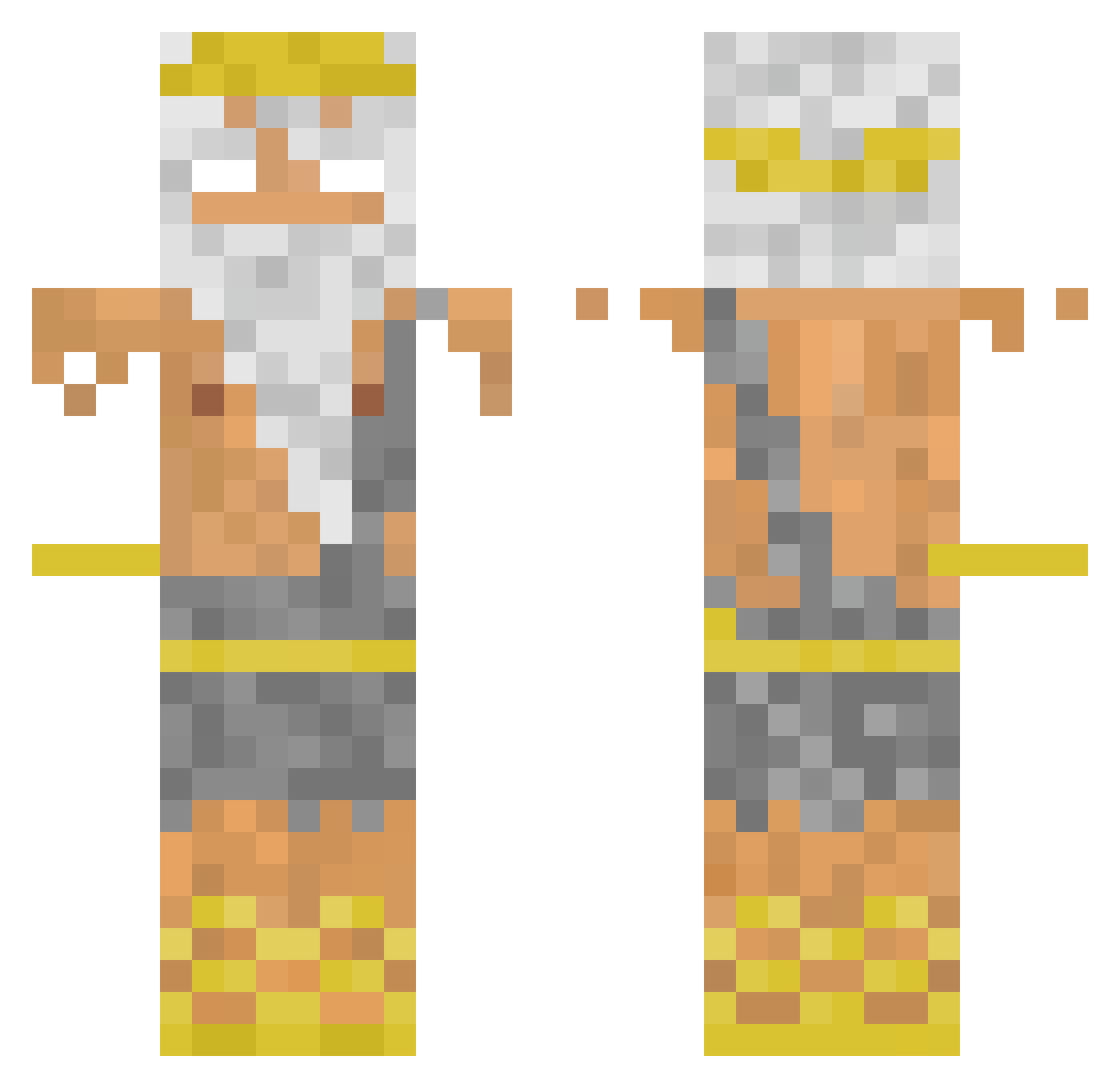 HeavensYT Minecraft skin, front and back view