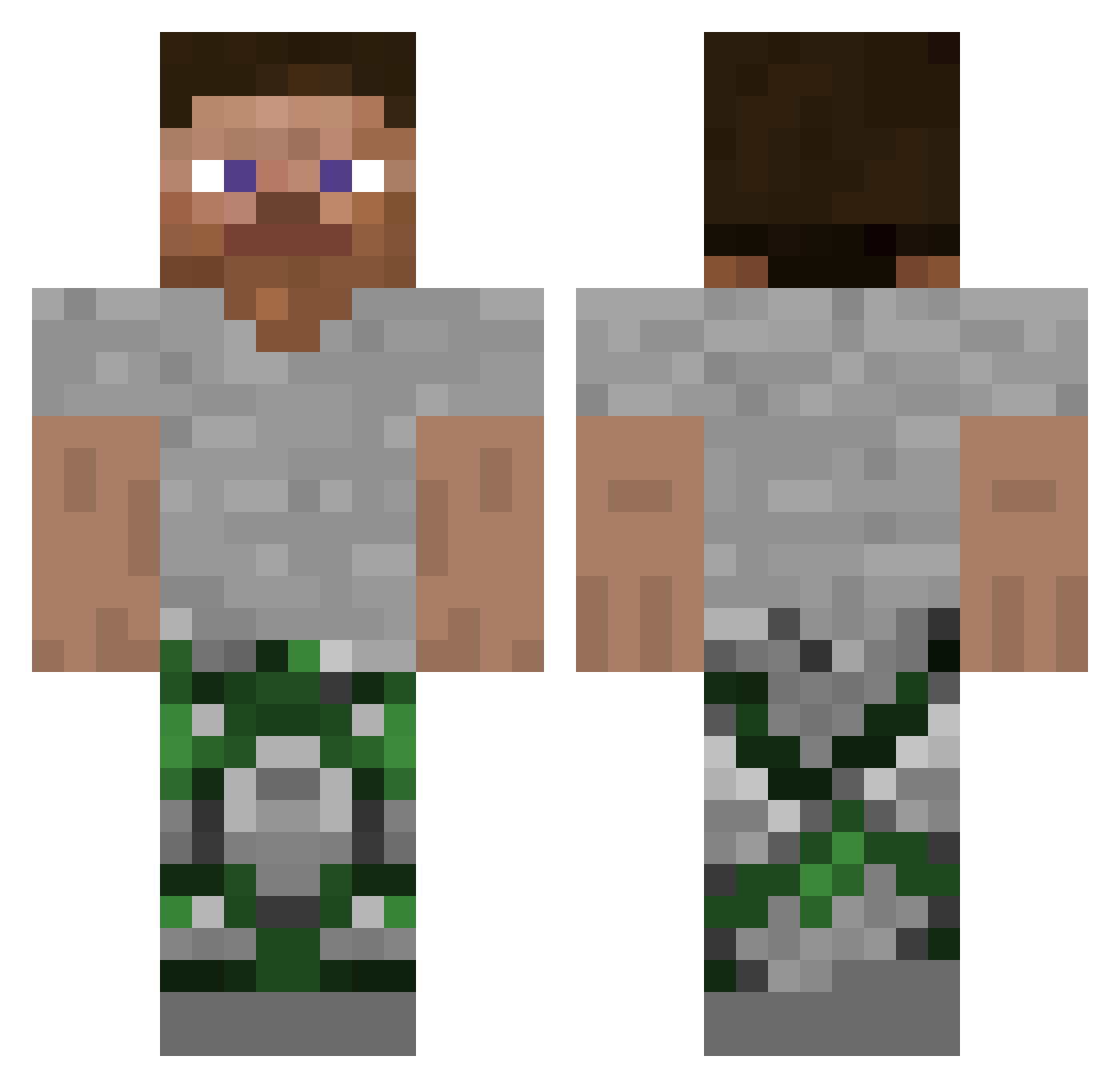 EskildFC Minecraft skin, front and back view