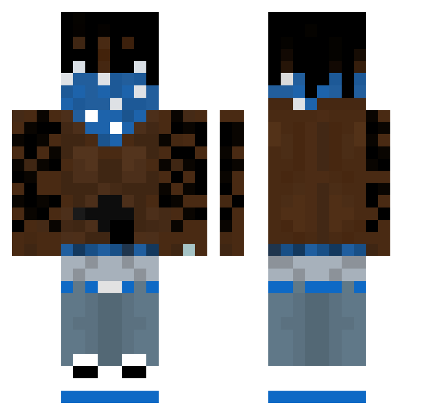 N3X3R21 Minecraft skin, front and back view