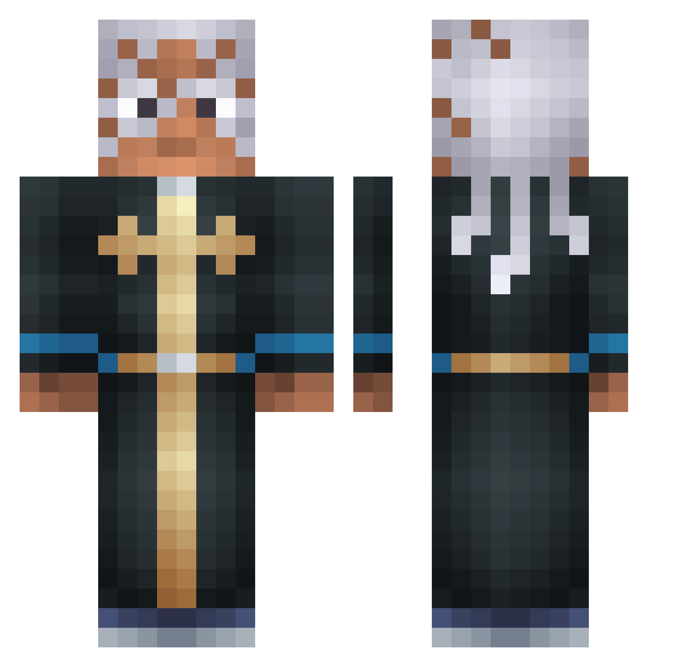 ksyveq Minecraft skin, front and back view