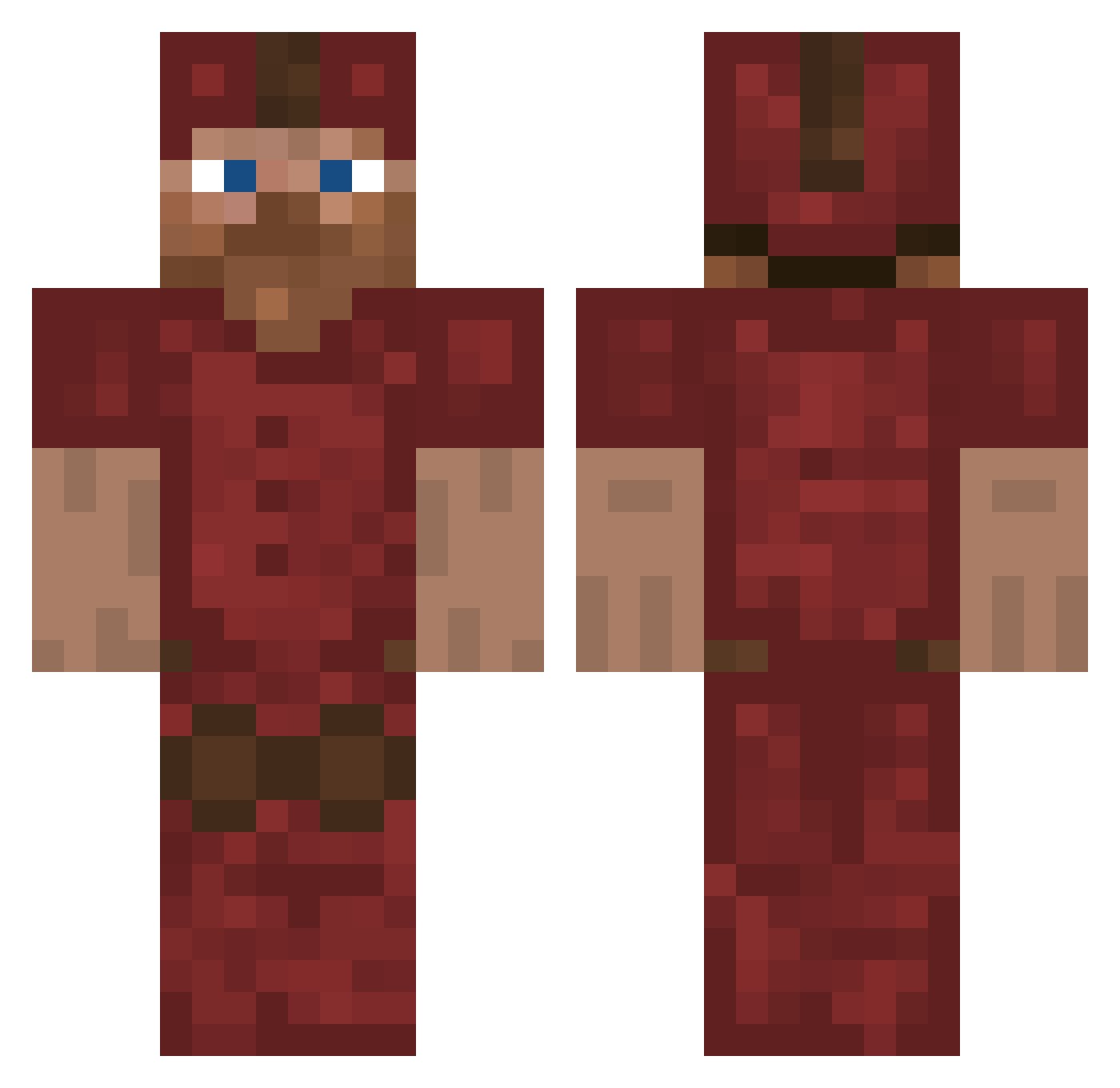 Rahal Minecraft skin, front and back view