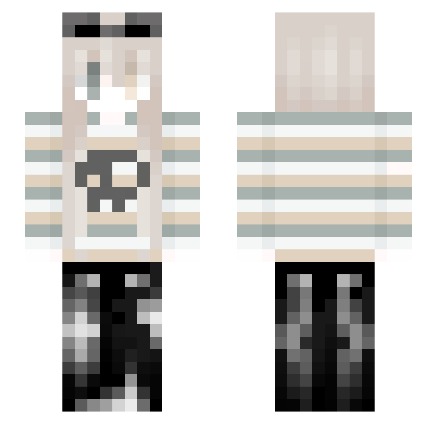 0Milka Minecraft skin, front and back view