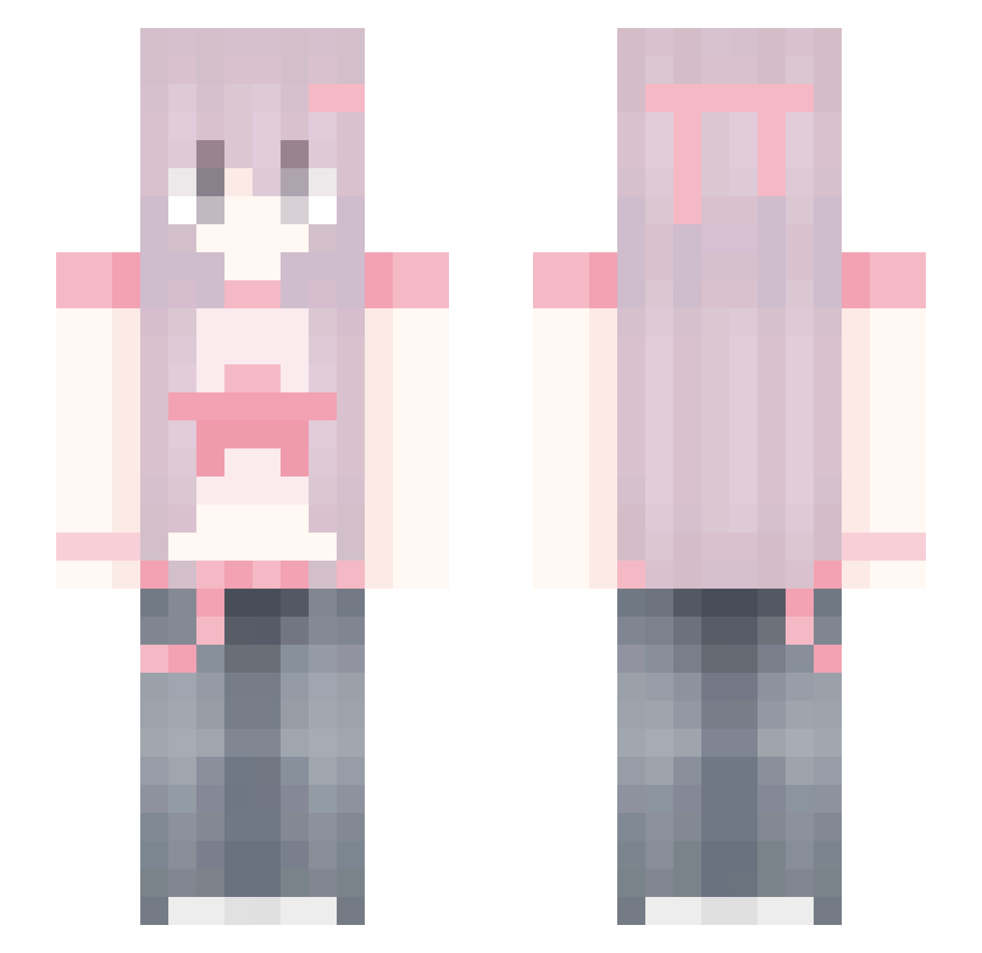 Leylinnn Minecraft skin, front and back view
