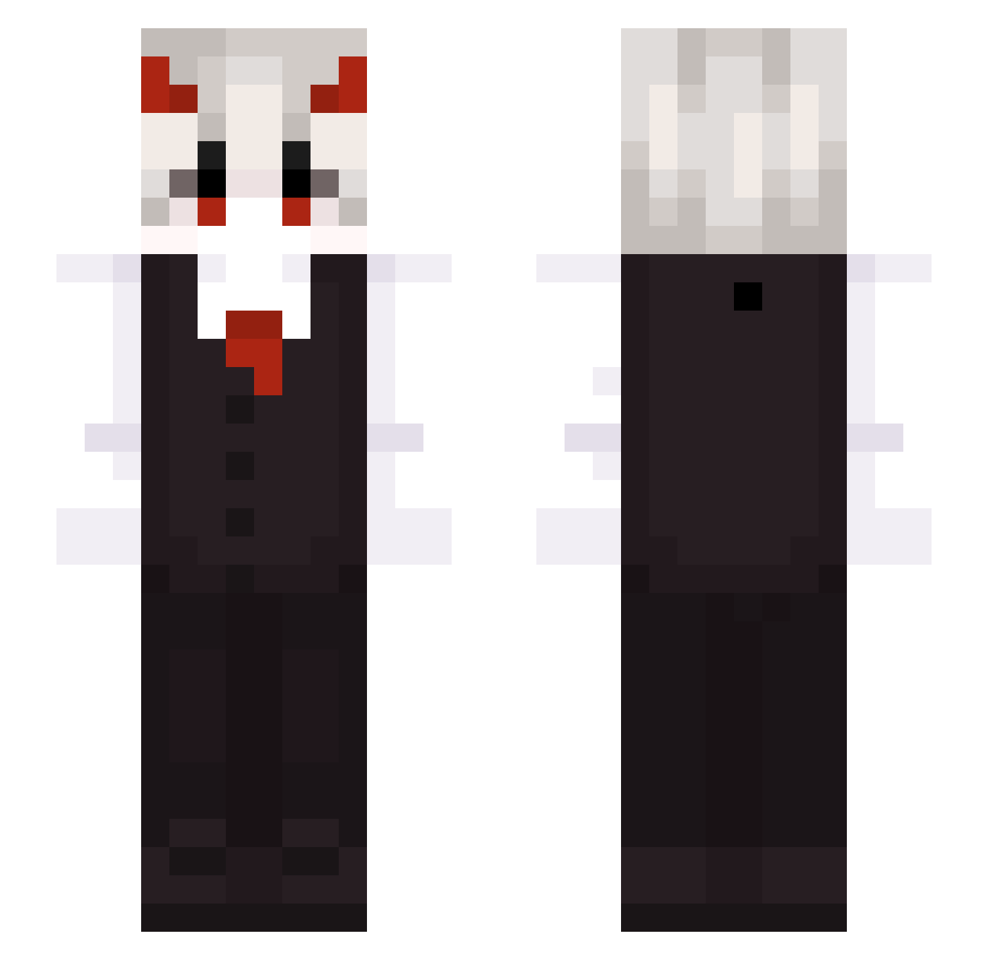 Dakzn Minecraft skin, front and back view
