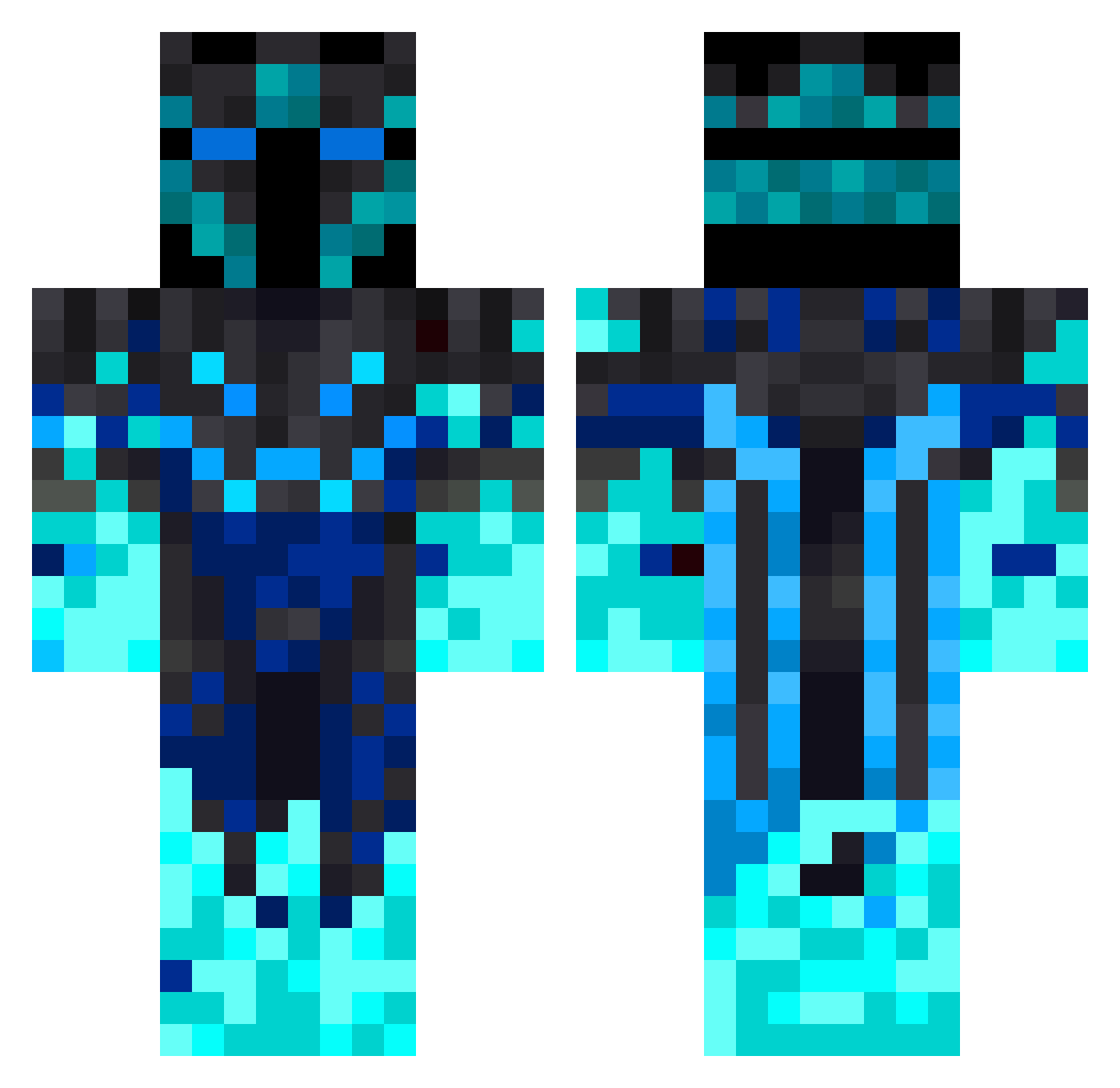 TuNE778 Minecraft skin, front and back view