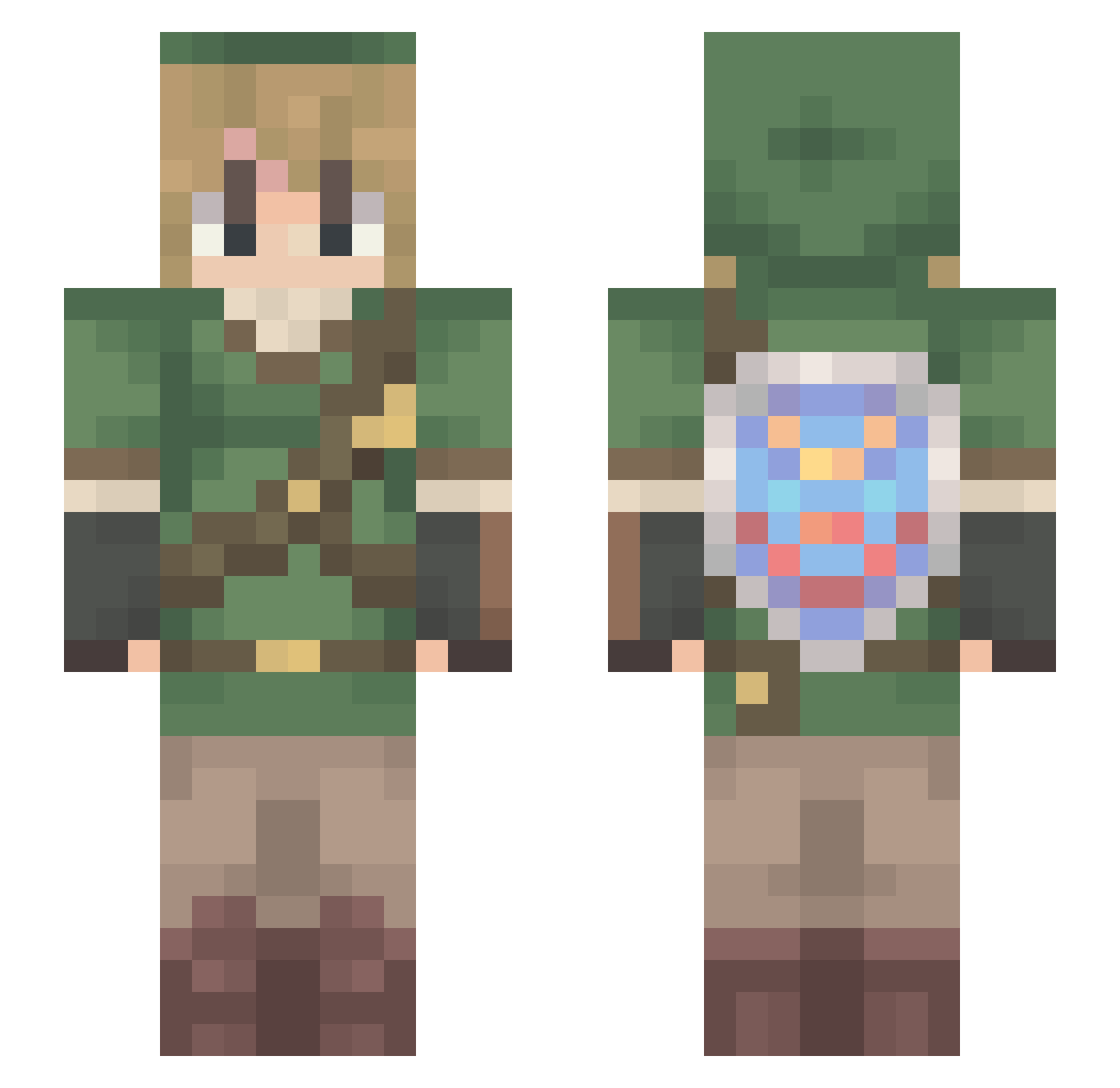 Simslord15 Minecraft skin, front and back view