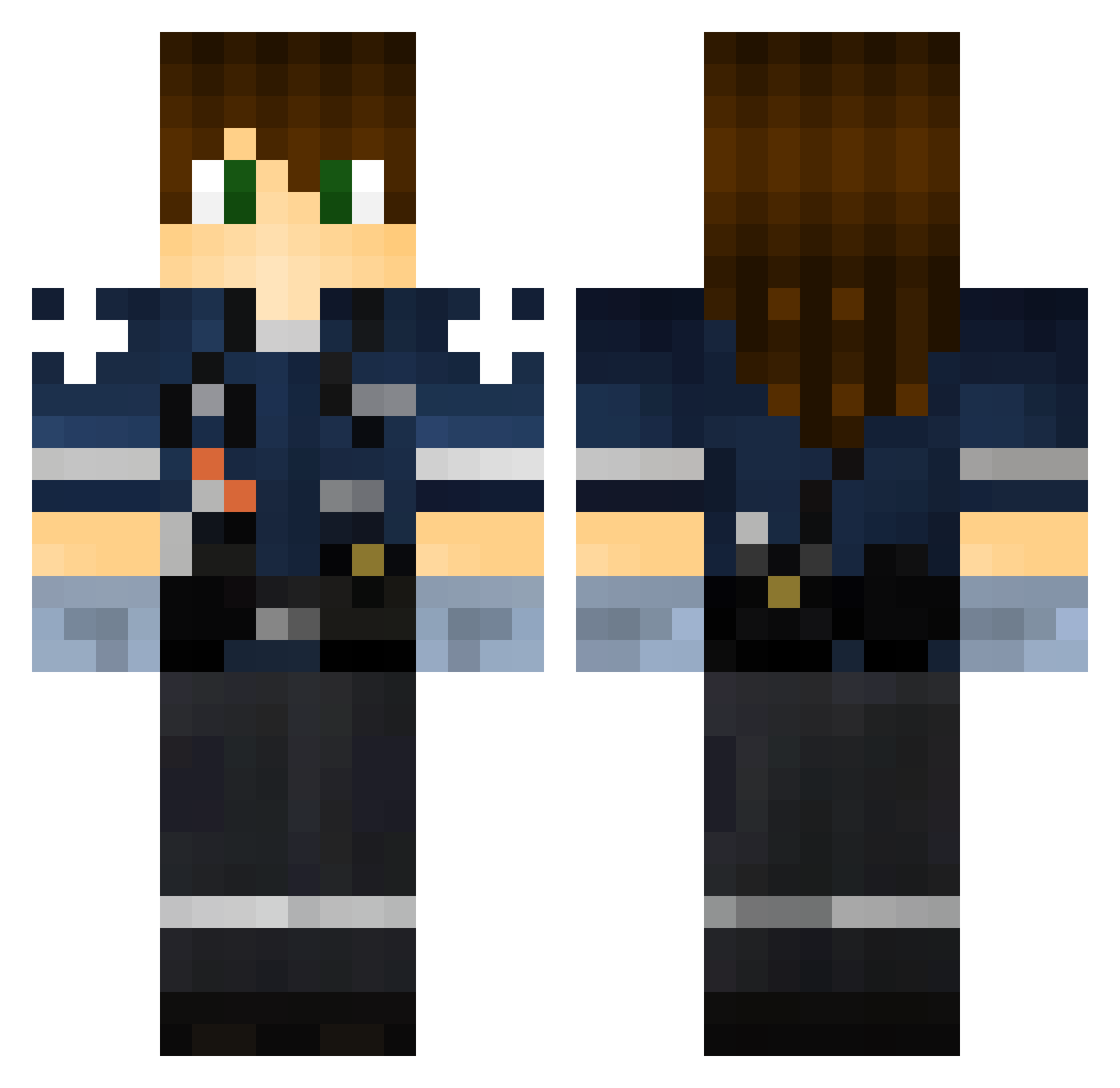 Sharklord875 Minecraft skin, front and back view