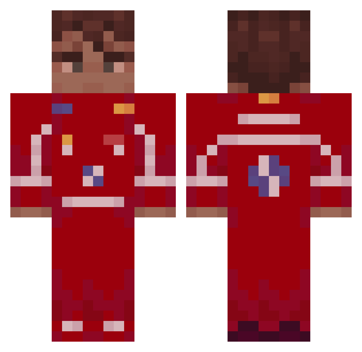 JWish5 Minecraft skin, front and back view