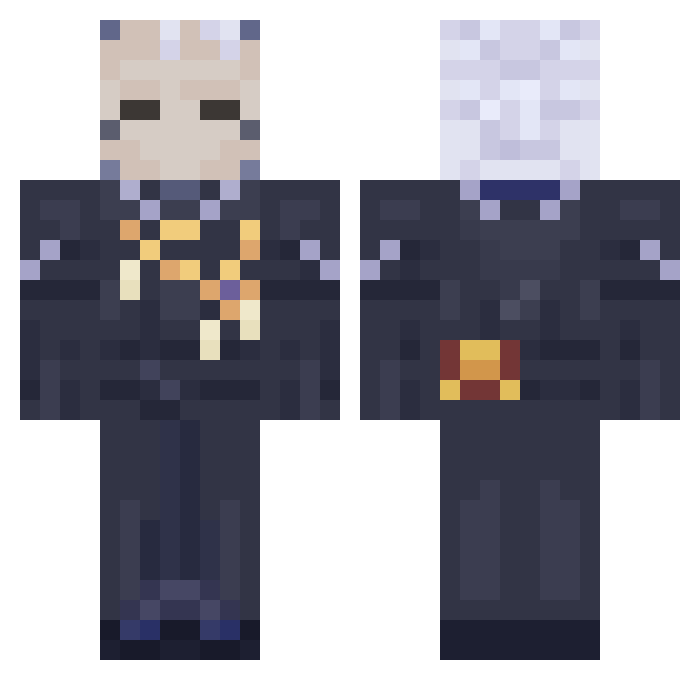 DaEpicDuck Minecraft skin, front and back view