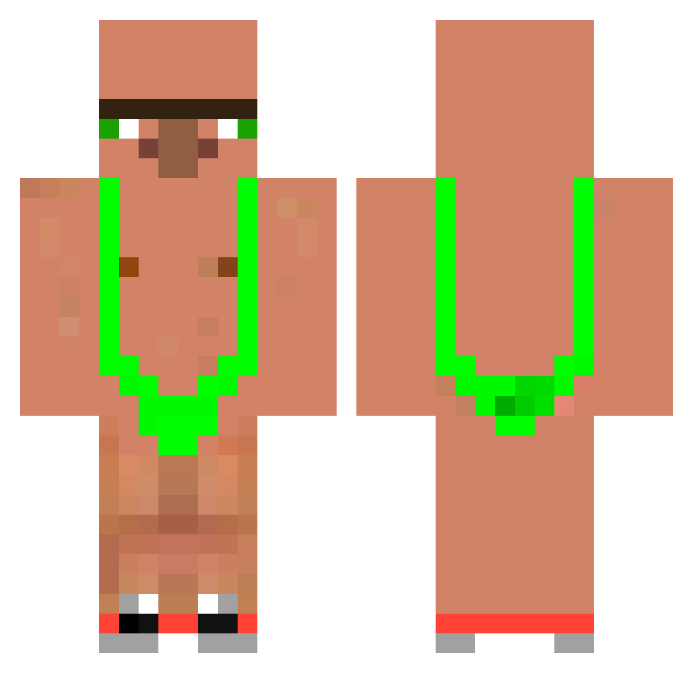 Crumkurmit Minecraft skin, front and back view