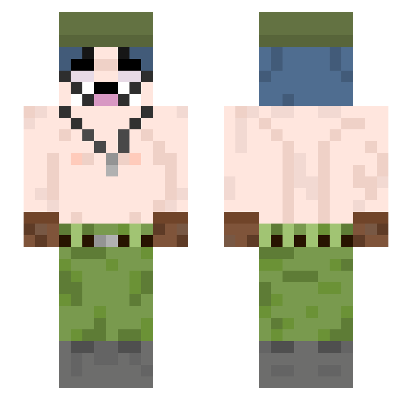 Lookinho21 Minecraft skin, front and back view