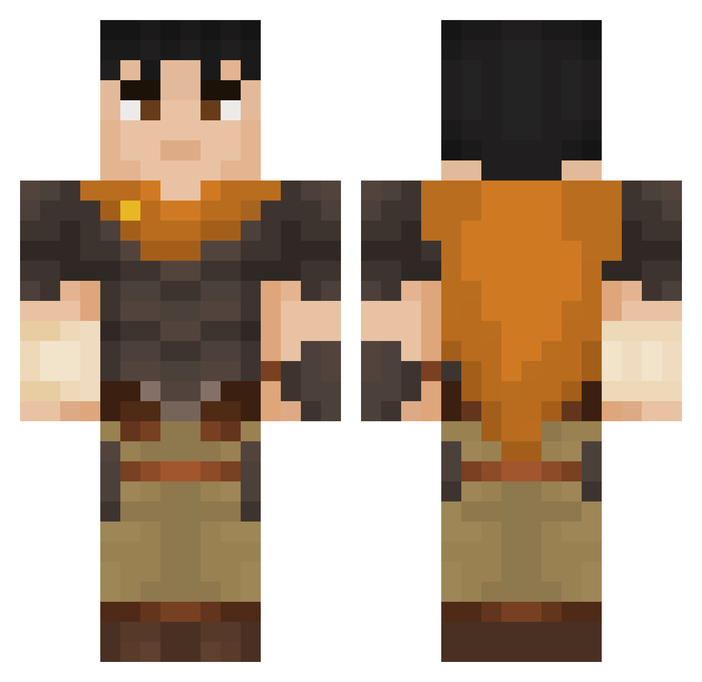 yMaxi Minecraft skin, front and back view