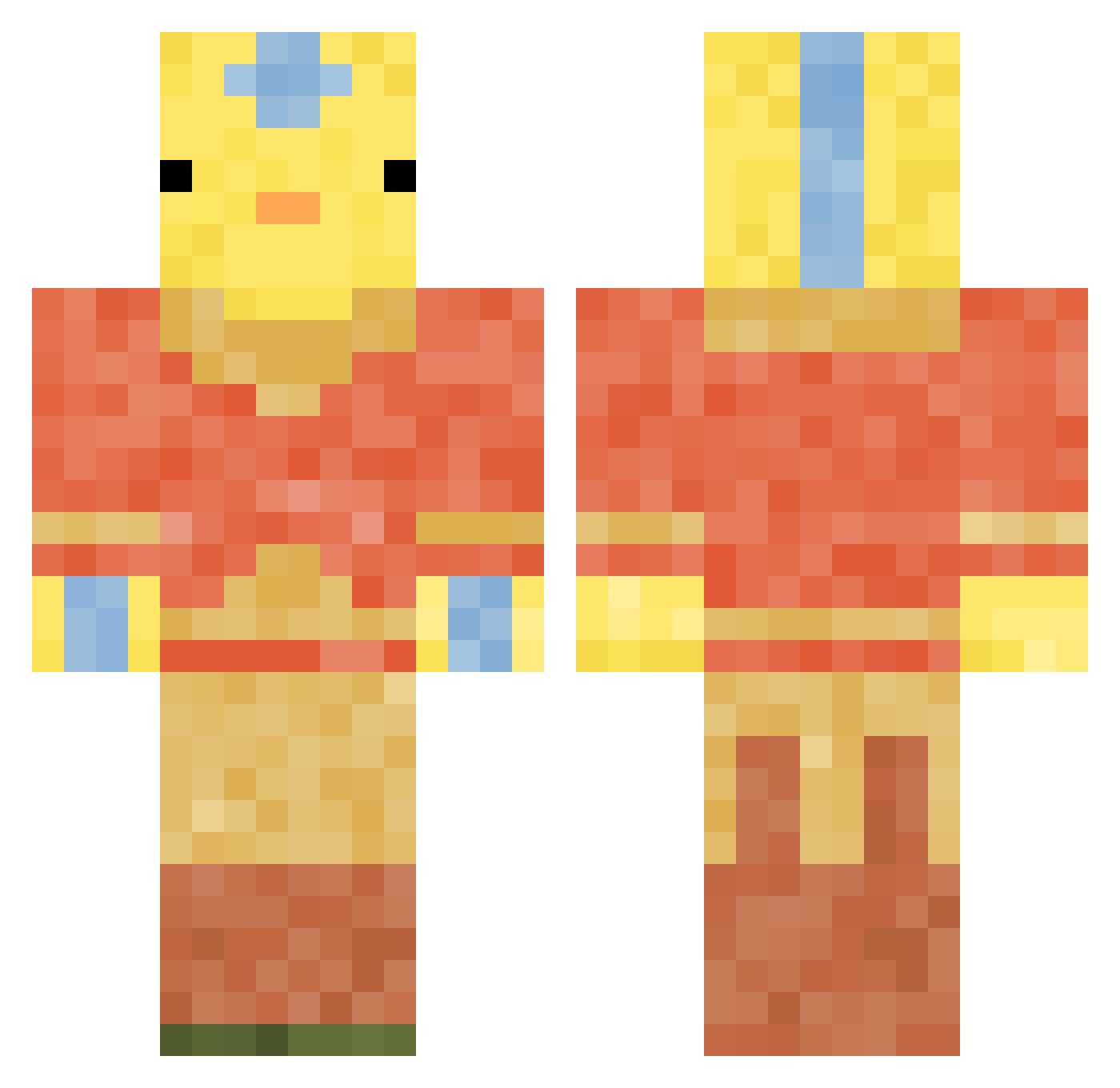 kittkattm Minecraft skin, front and back view