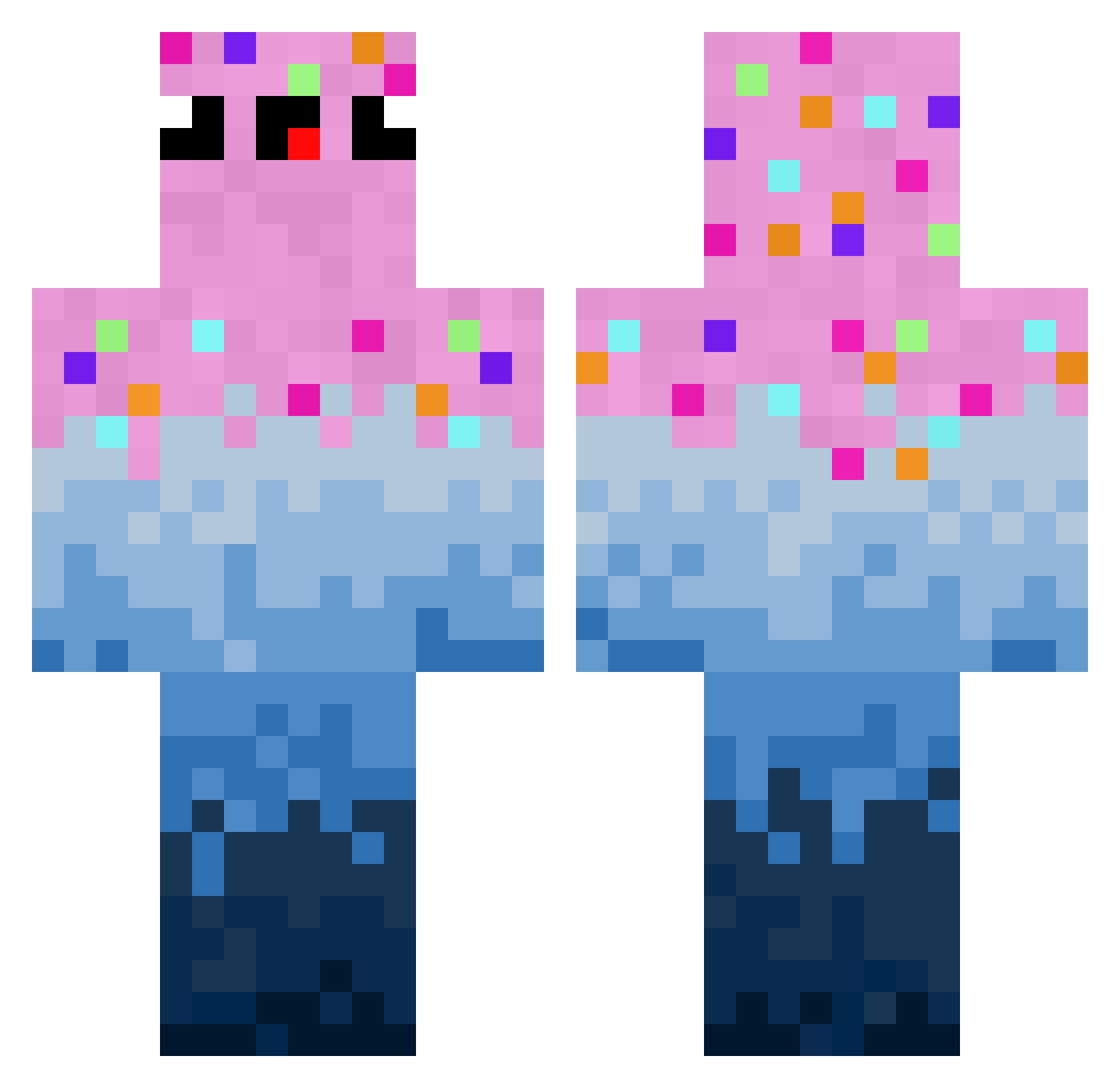 NOHDO Minecraft skin, front and back view