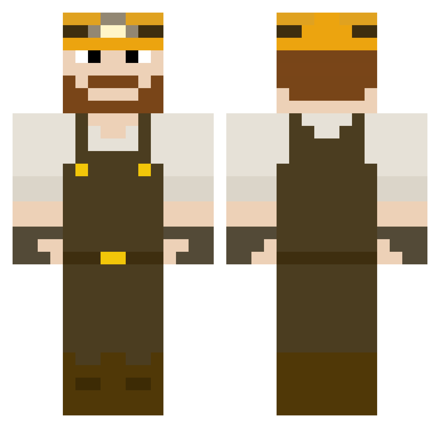 KingDrake Minecraft skin, front and back view