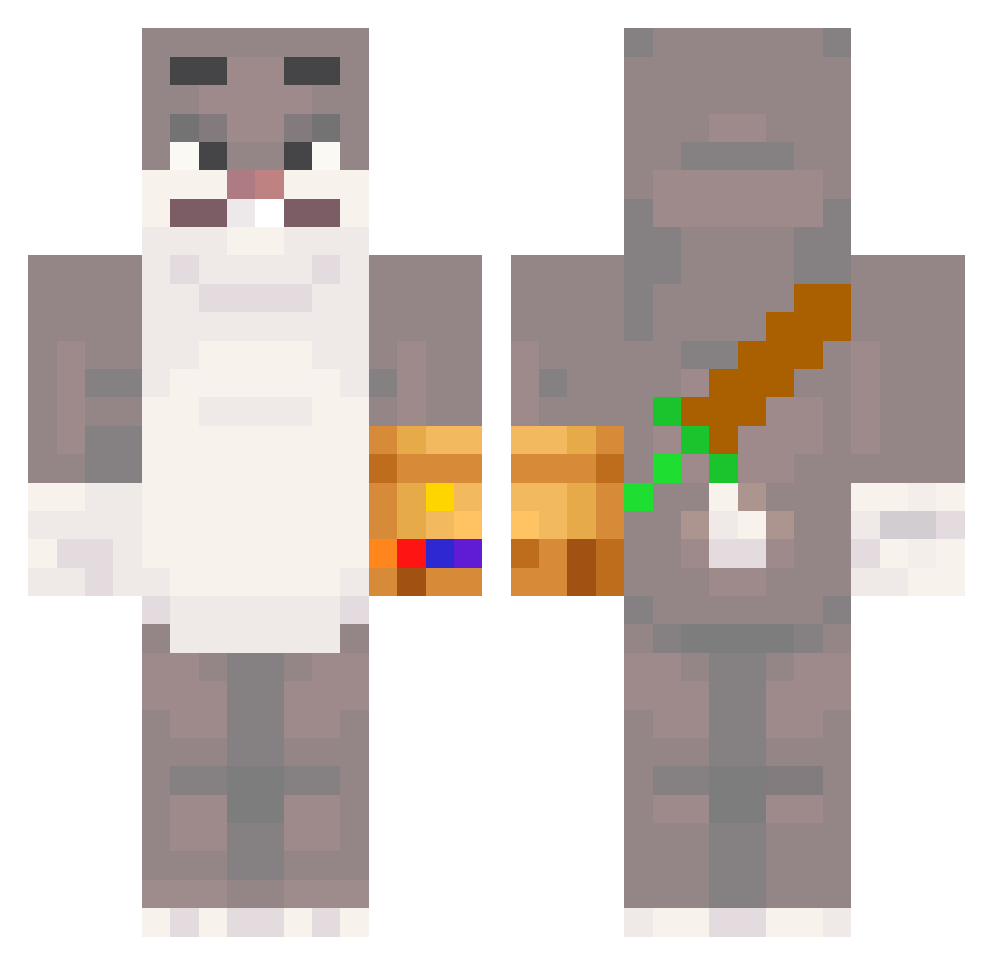 Creep3r_AWWWMAN Minecraft skin, front and back view