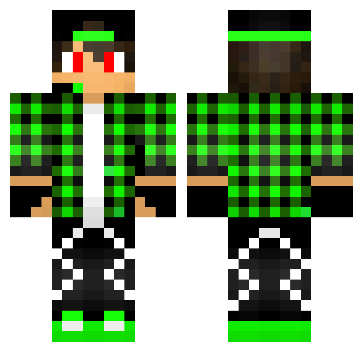 Bandores Minecraft skin, front and back view