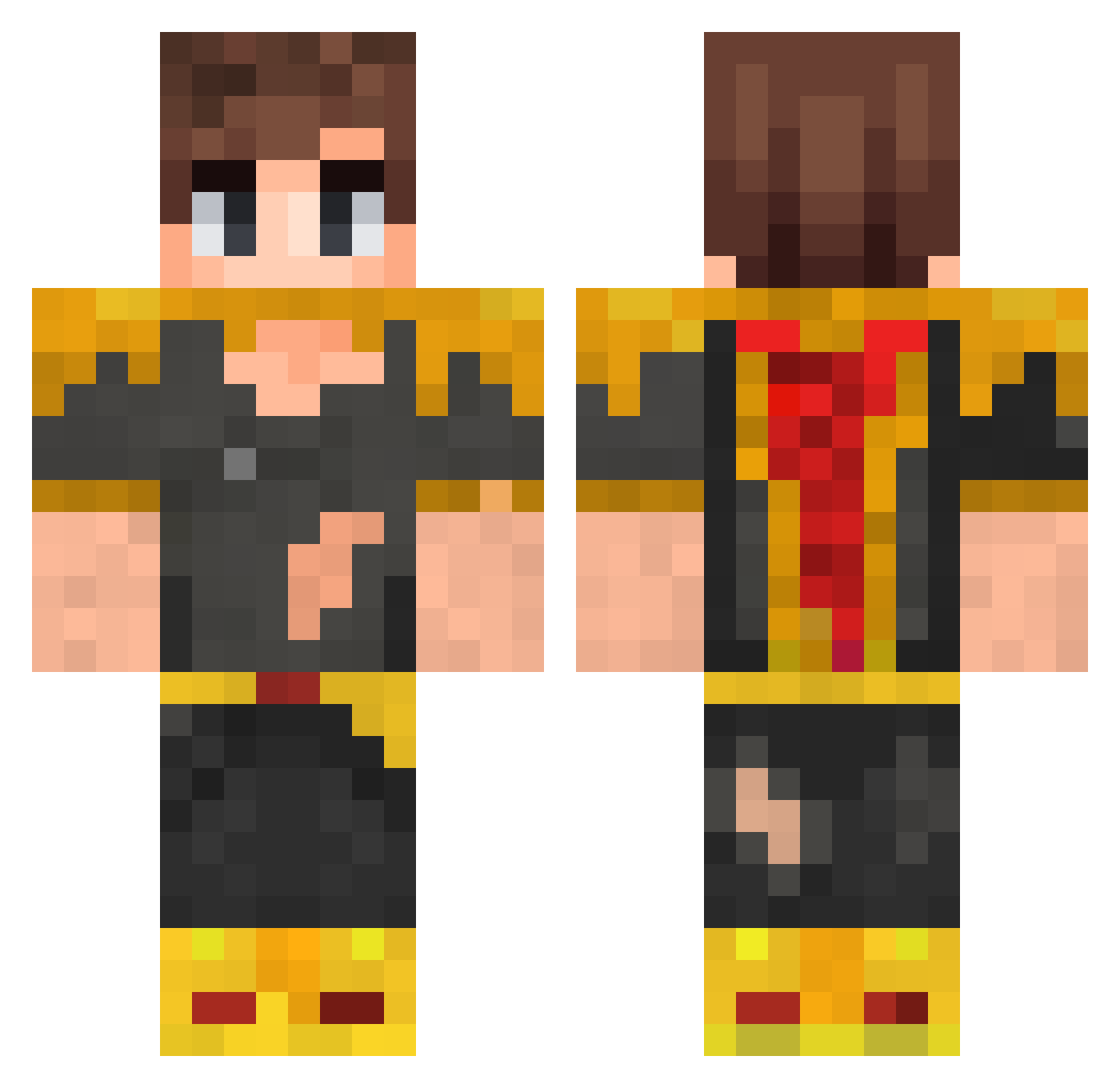 XDzowie Minecraft skin, front and back view