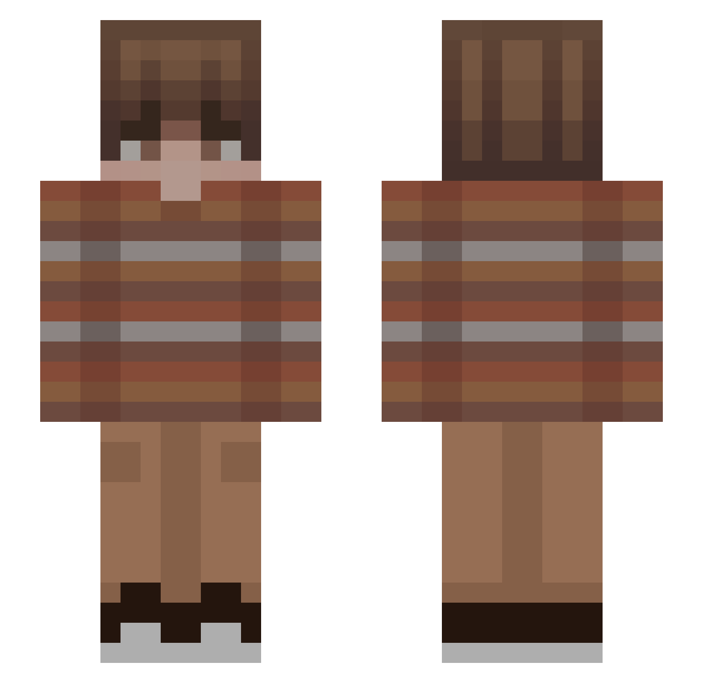 ImDraiv Minecraft skin, front and back view