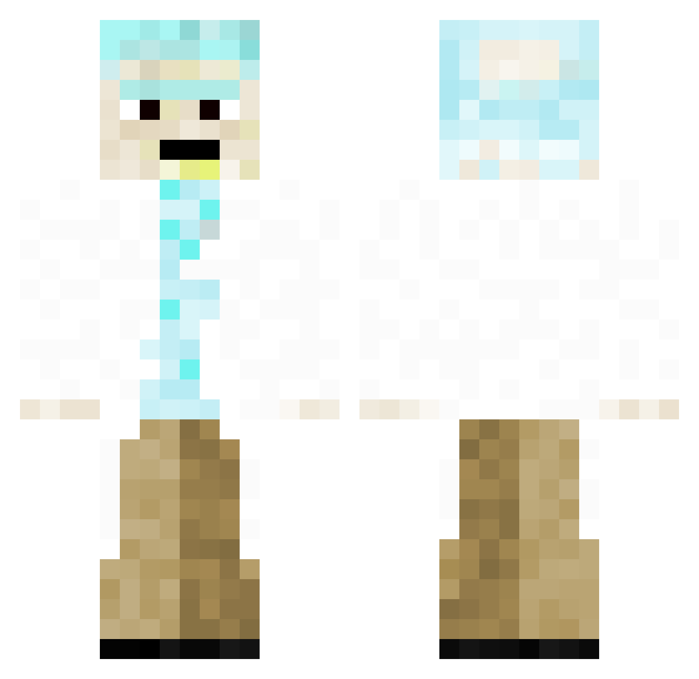 Bill1900 Minecraft skin, front and back view