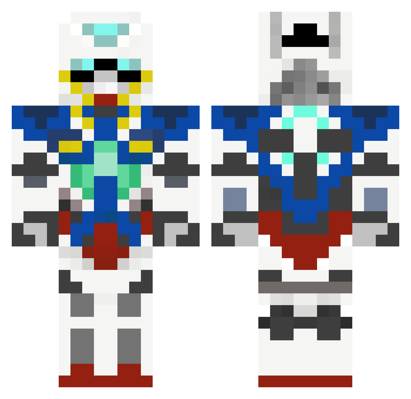 SHARKTEROID87 Minecraft skin, front and back view
