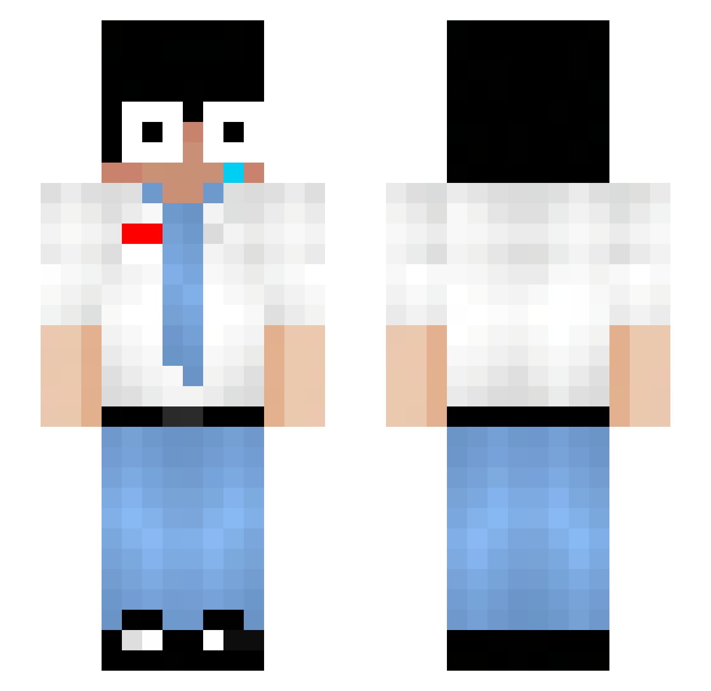 RealGwehFebian Minecraft skin, front and back view