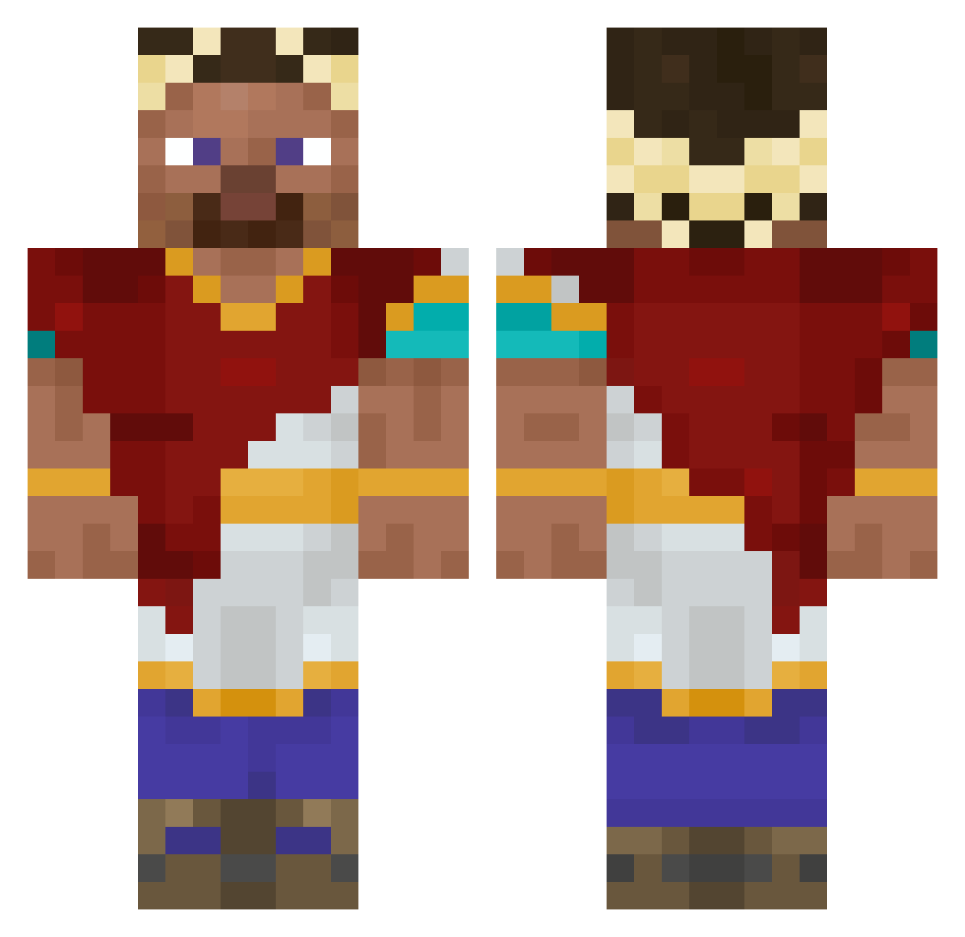043N Minecraft skin, front and back view