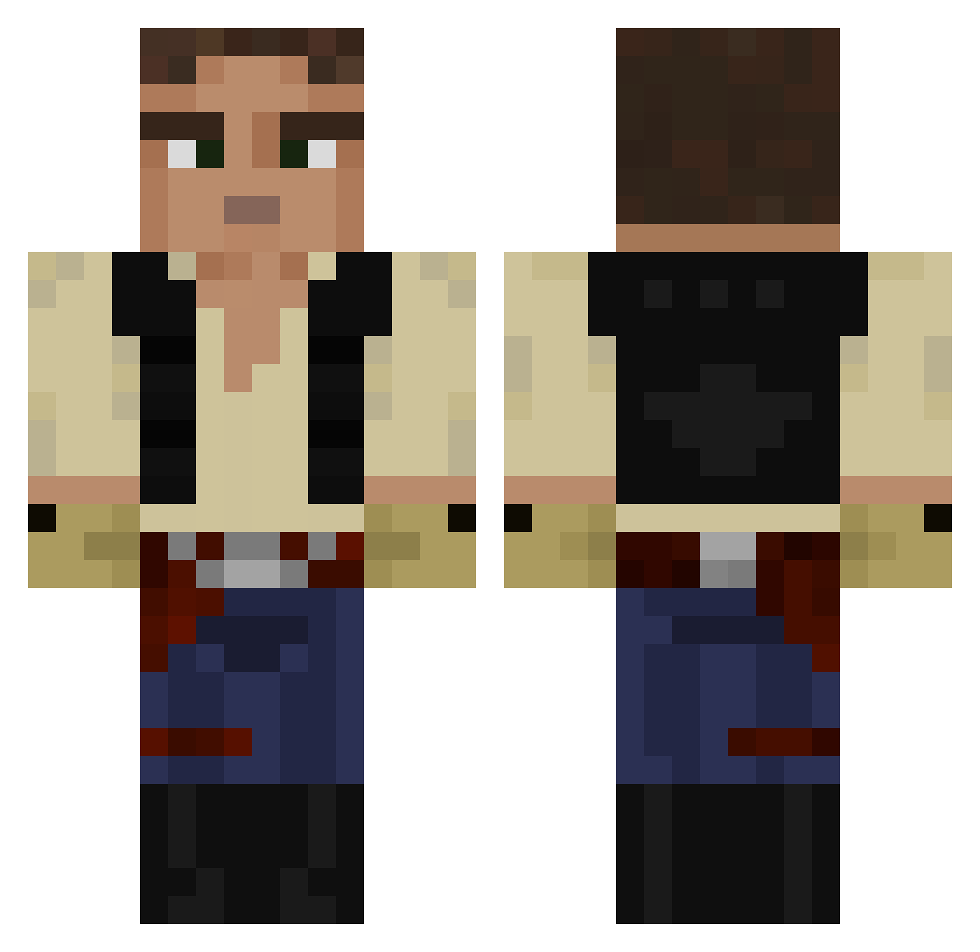 darthdude95 Minecraft skin, front and back view