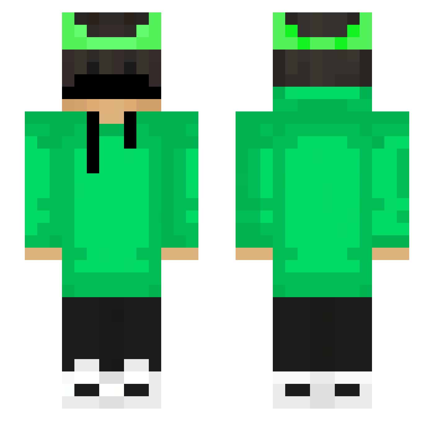 Hauigum Minecraft skin, front and back view