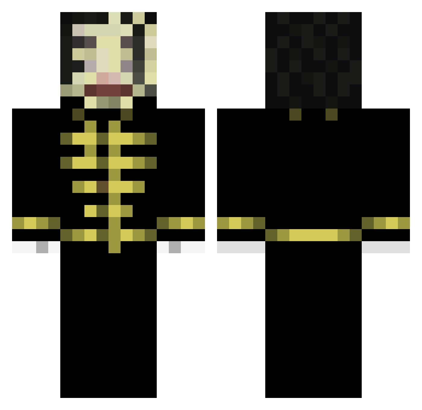 heartzj Minecraft skin, front and back view