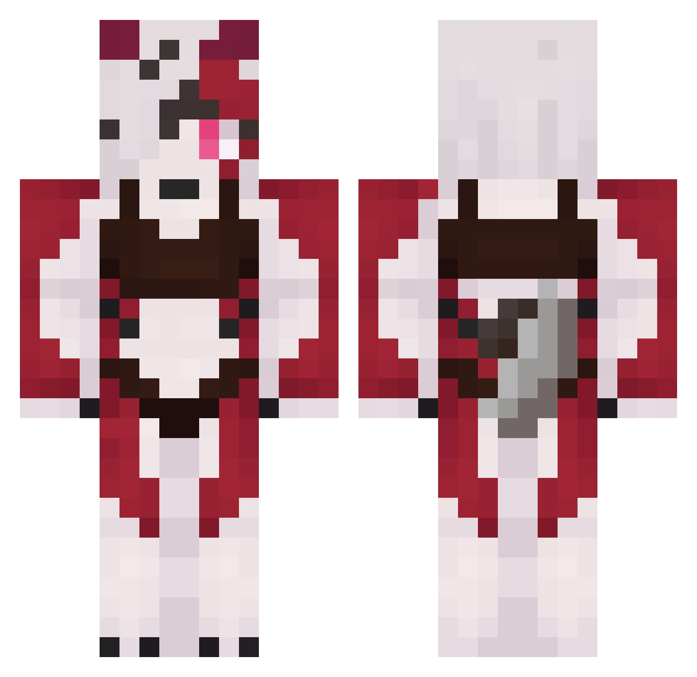 narpys Minecraft skin, front and back view