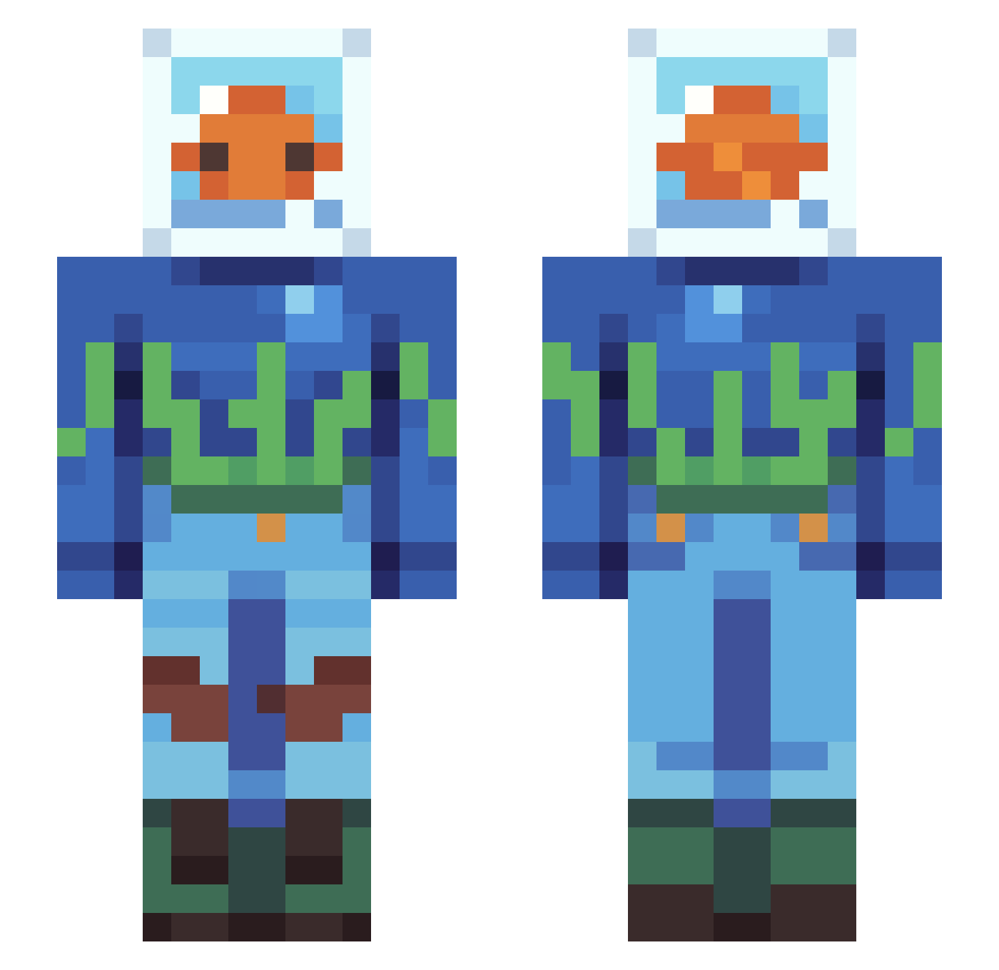moguno Minecraft skin, front and back view