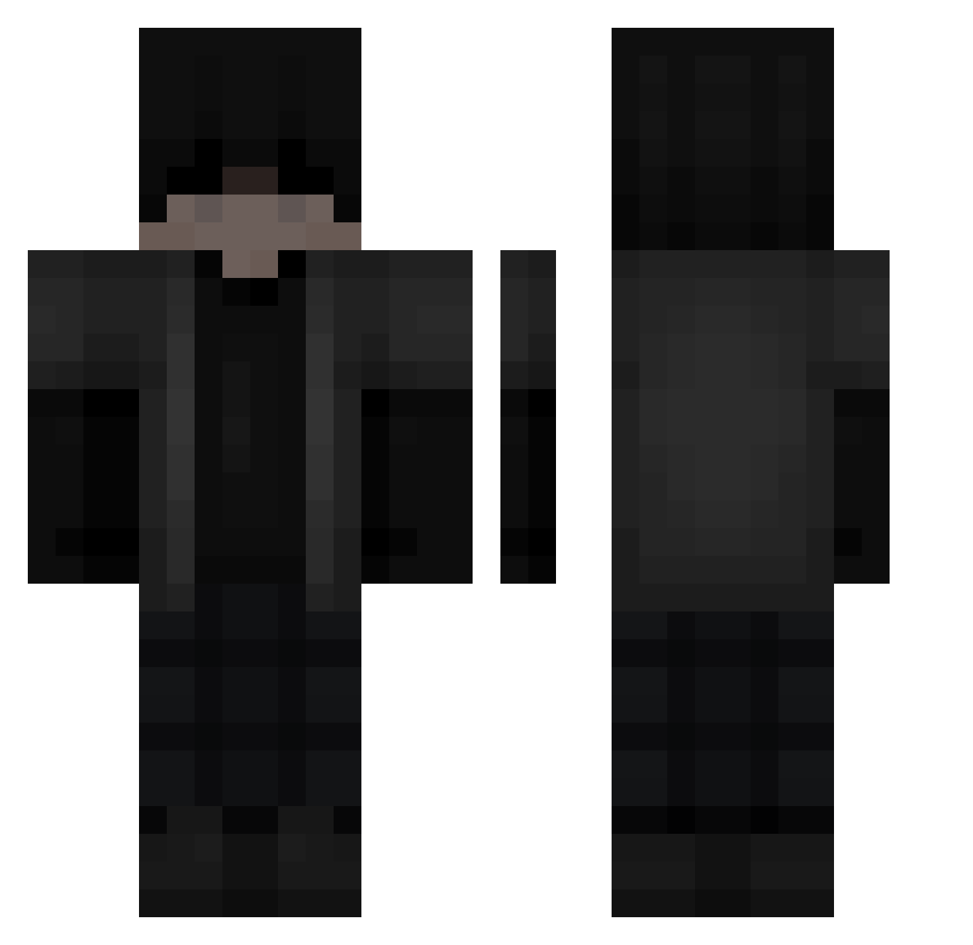 B4RTuS Minecraft skin, front and back view