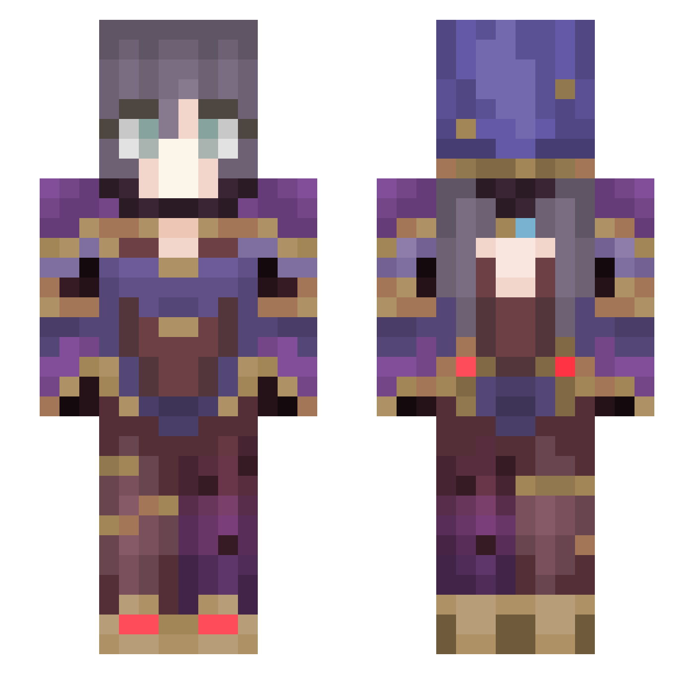 MangoDarkBladeOP Minecraft skin, front and back view