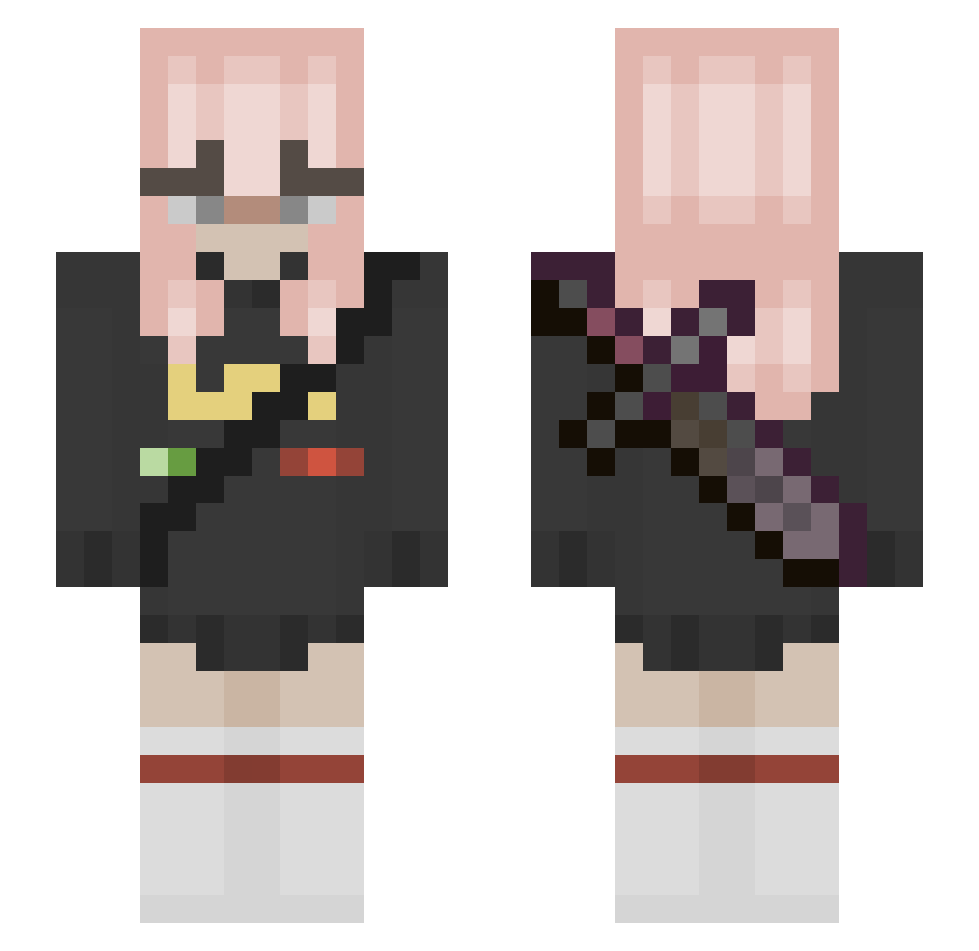 Maleelagee Minecraft skin, front and back view