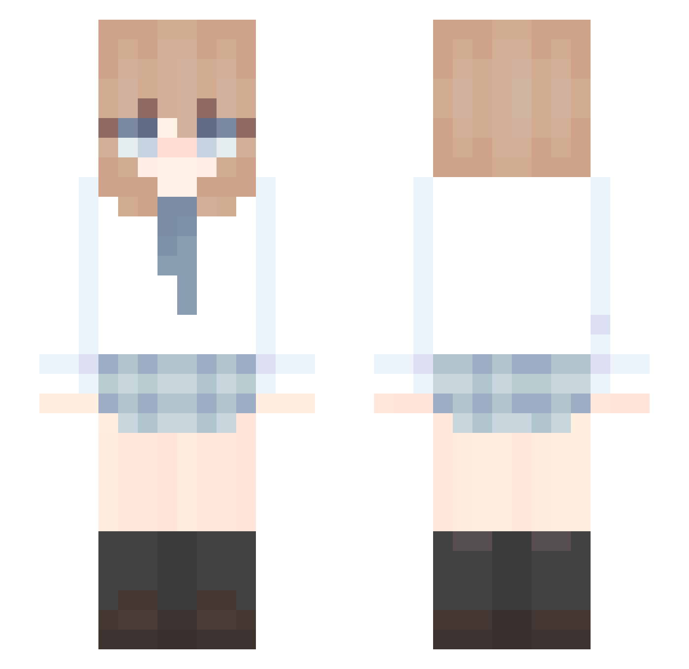 xKeksl Minecraft skin, front and back view