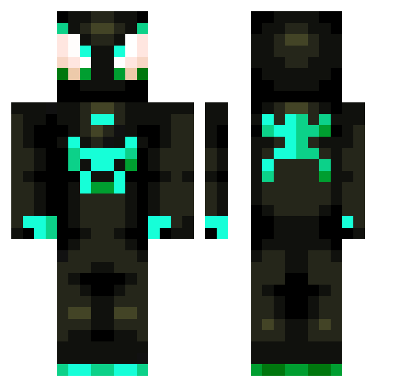 Jxrgx Minecraft skin, front and back view