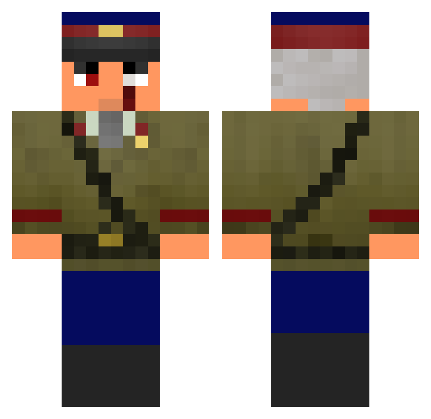 Argaj Minecraft skin, front and back view