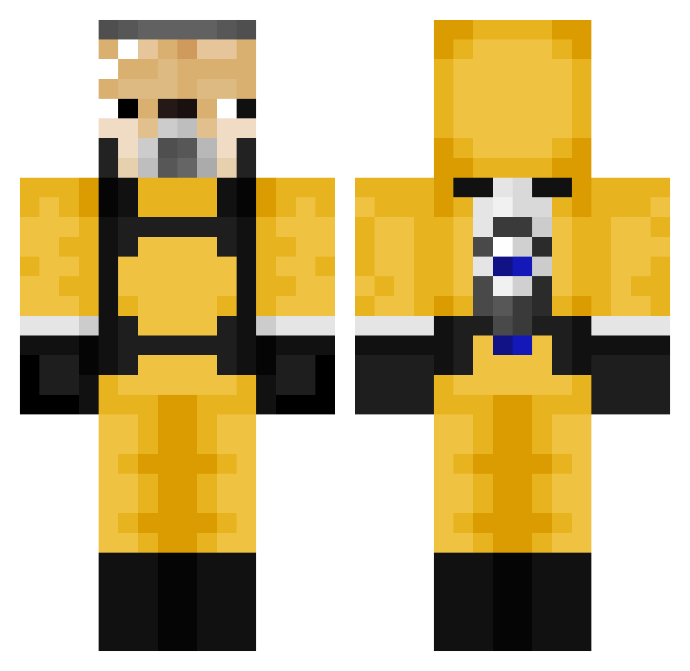 MrQwertyy Minecraft skin, front and back view