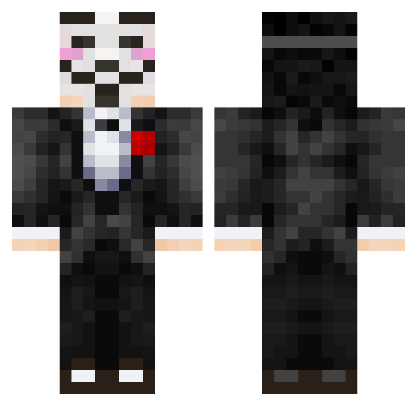 Mixednations Minecraft skin, front and back view