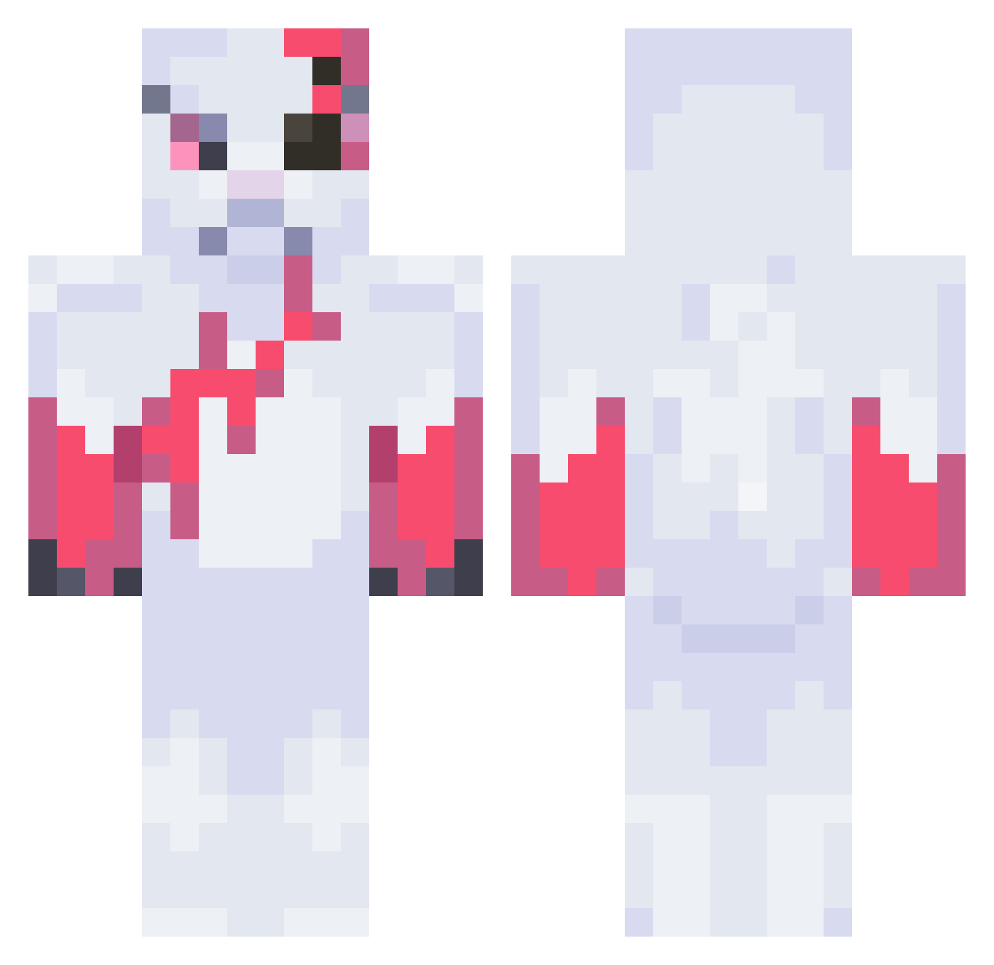 skussy Minecraft skin, front and back view