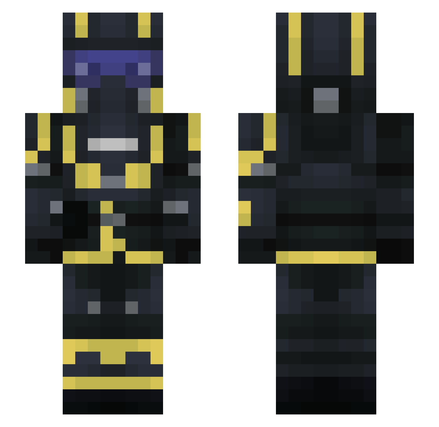 SnailLoaf Minecraft skin, front and back view