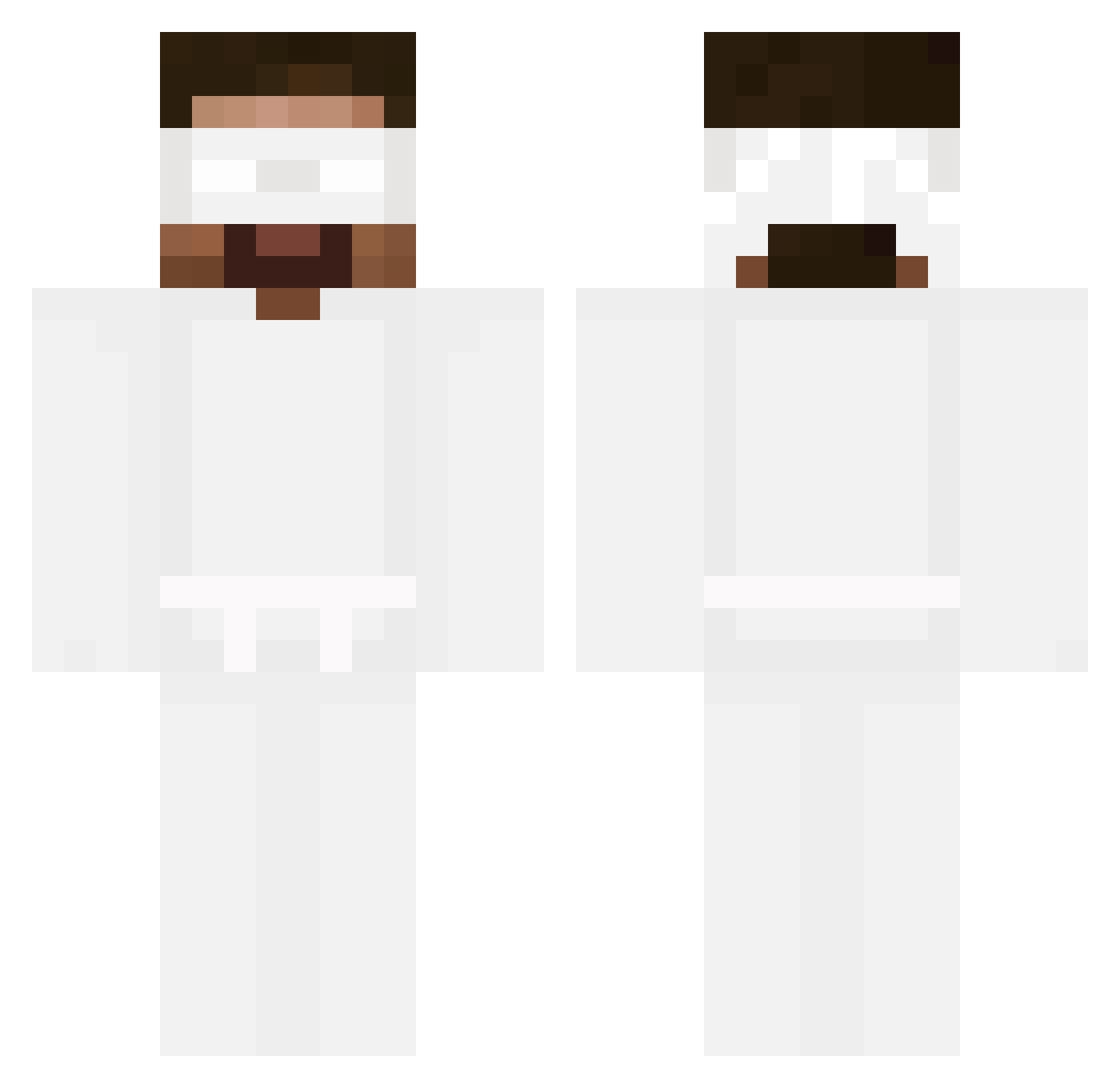 escams Minecraft skin, front and back view