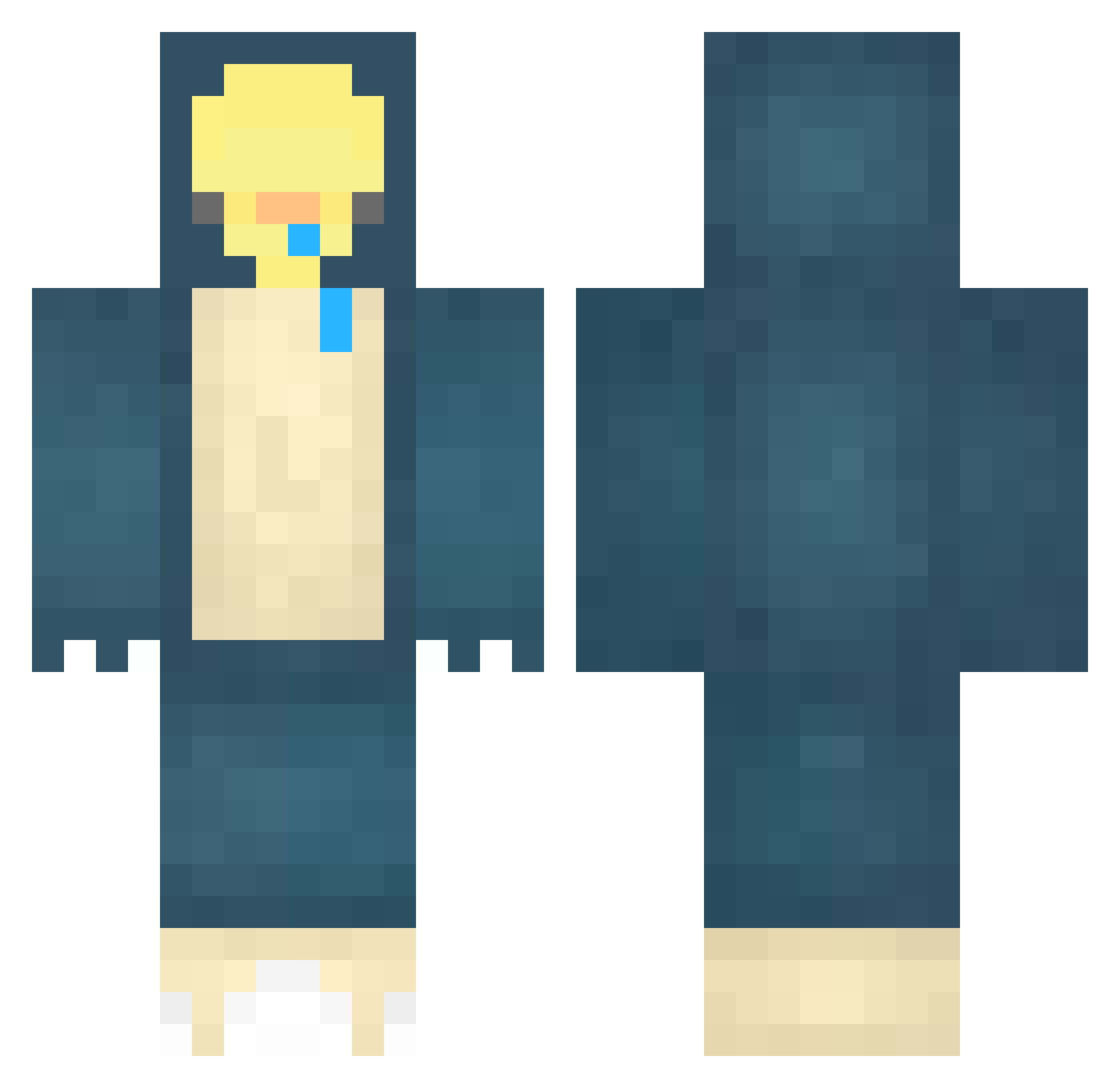 Kirito5394 Minecraft skin, front and back view