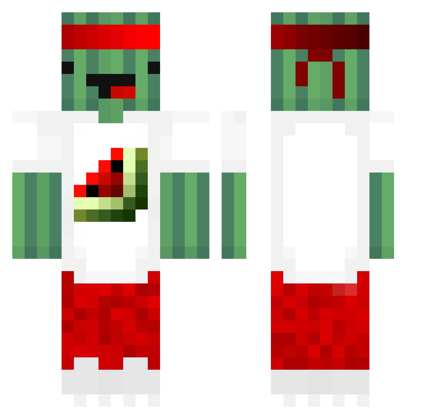 xMelonik Minecraft skin, front and back view