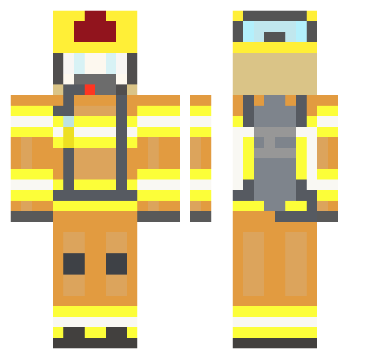 WeirdQuestions Minecraft skin, front and back view
