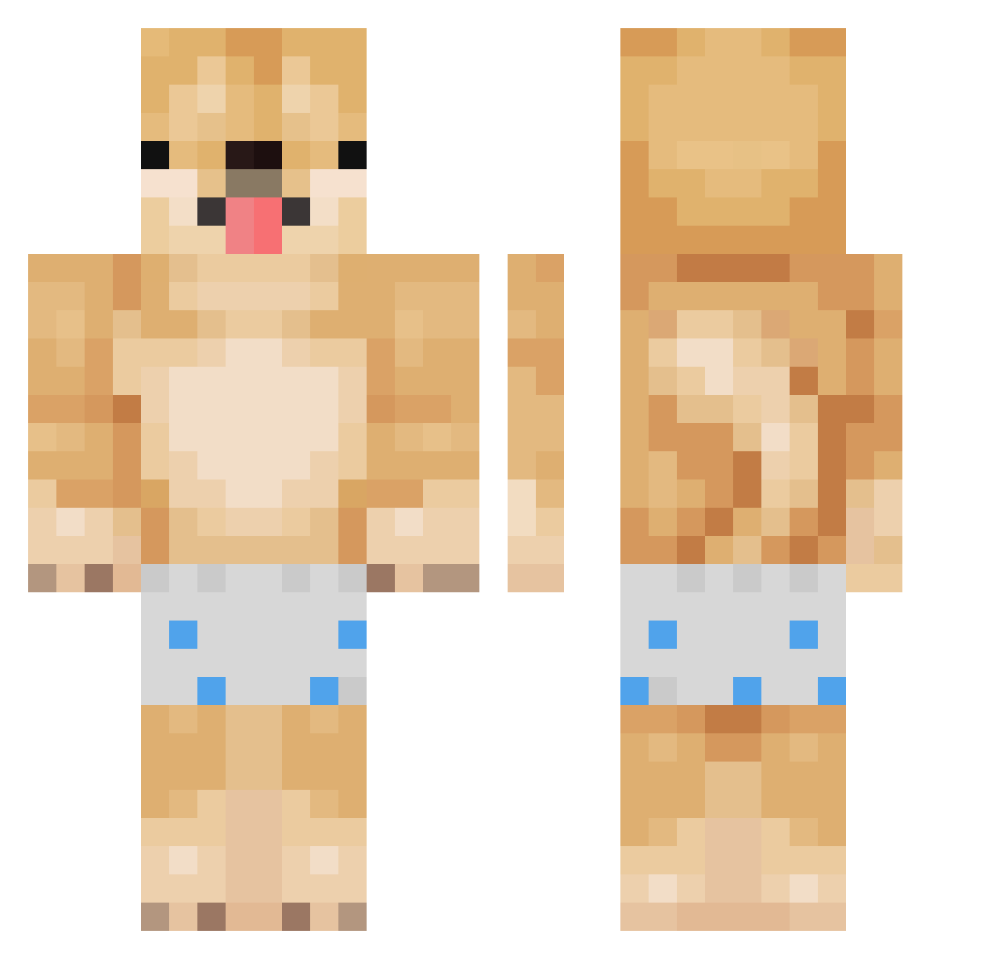 Cornx132 Minecraft skin, front and back view